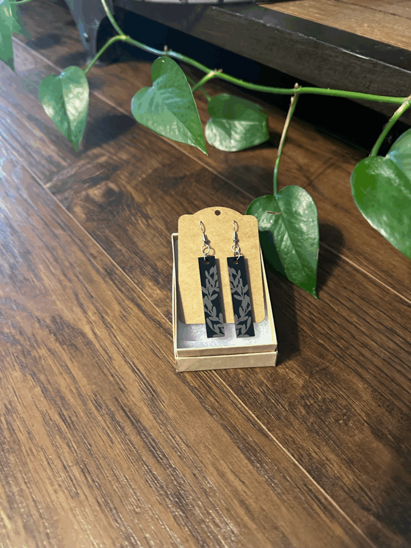 Greenery Etched Earrings