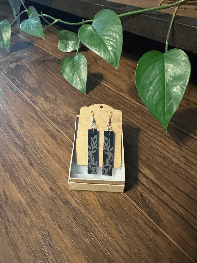 Greenery Etched Earrings - Image 2