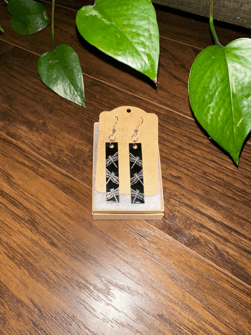 Dragonfly Etched Earrings - Image 2