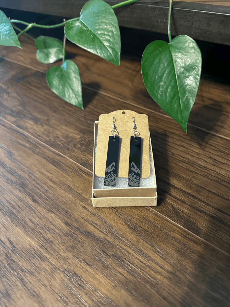 Butterfly Etched Earrings