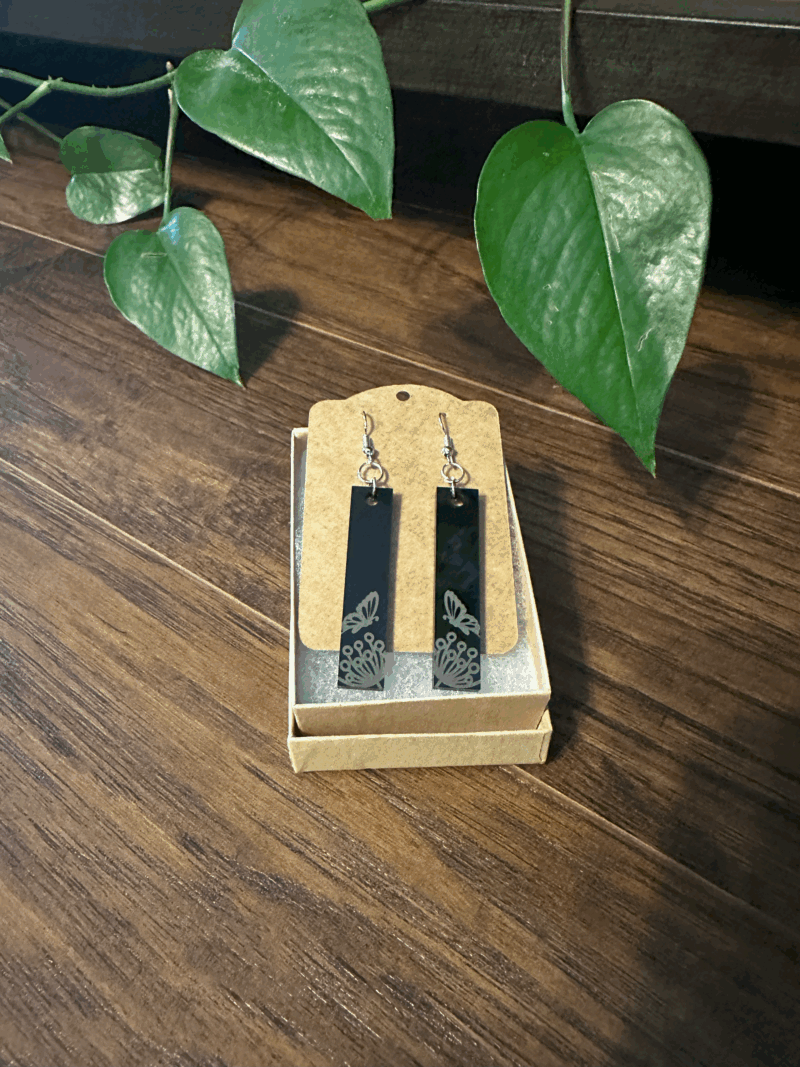 Butterfly Etched Earrings - Image 2