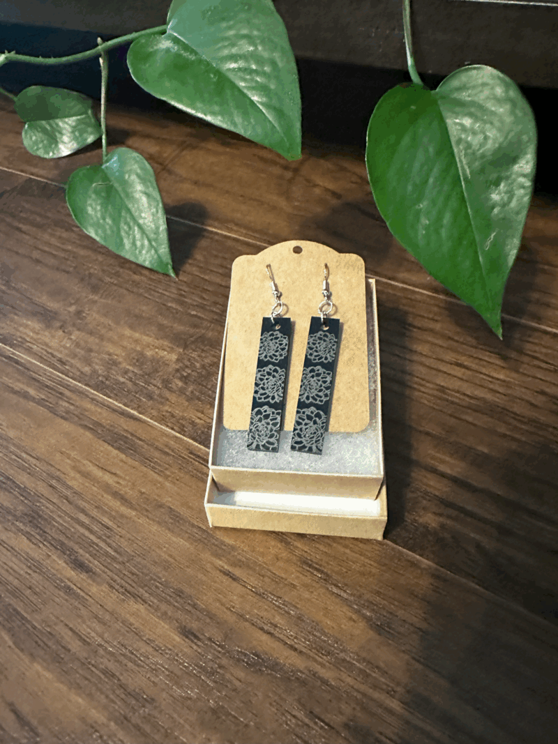 Flower Etched Earrings