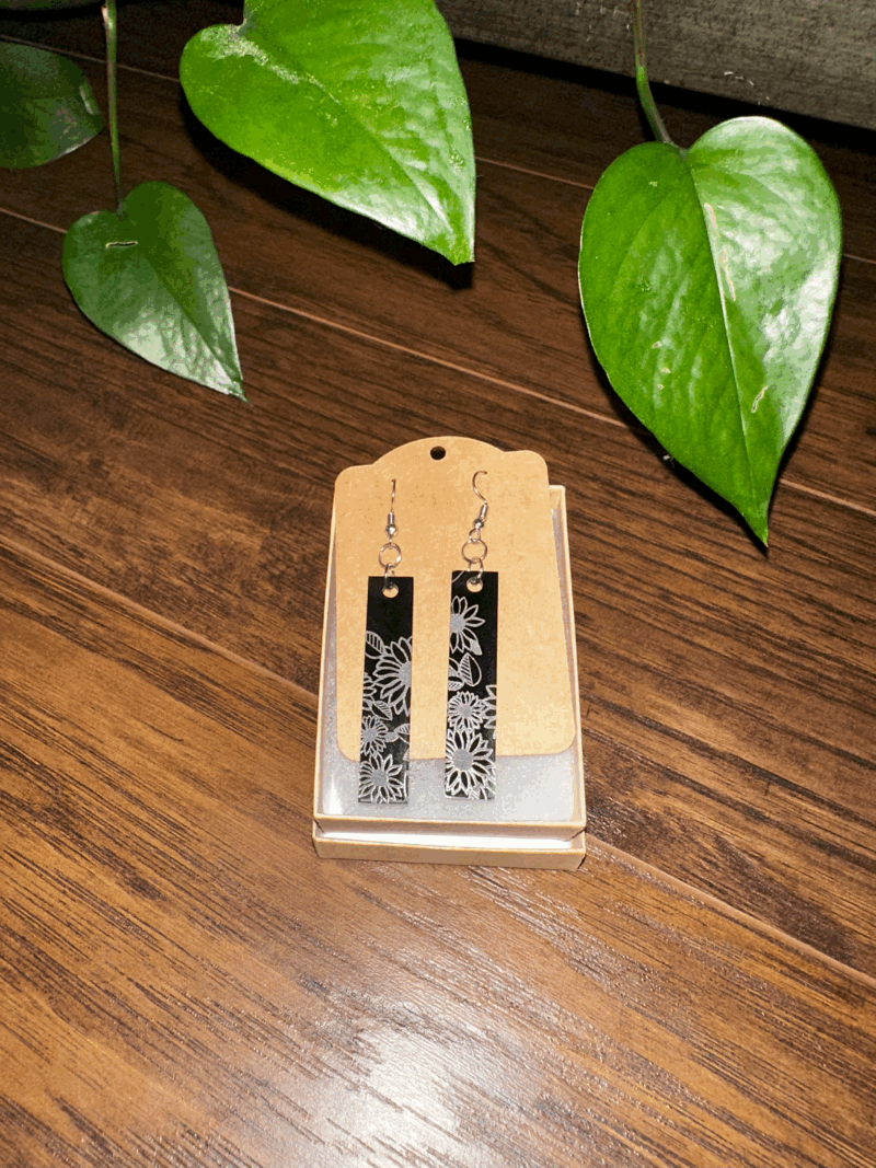 Sunflower Etched Earrings - Image 2