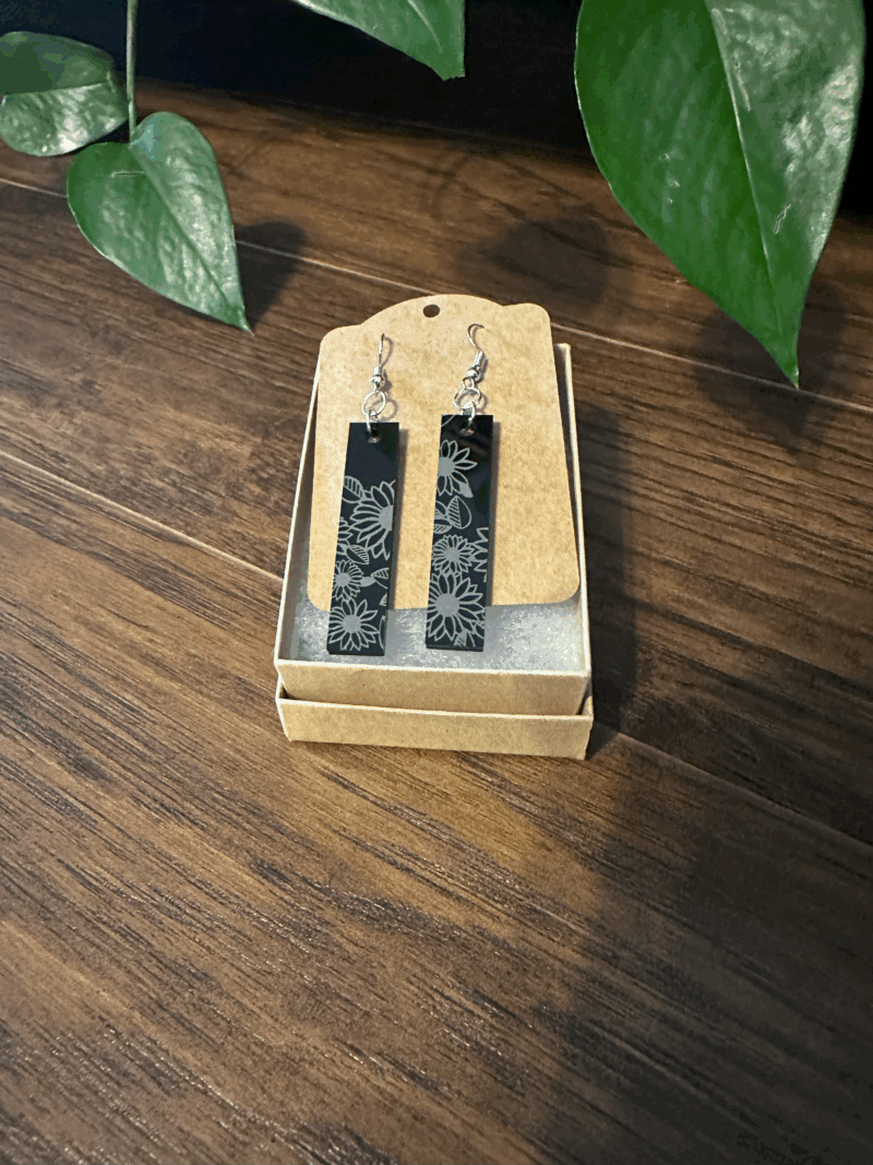 Sunflower Etched Earrings